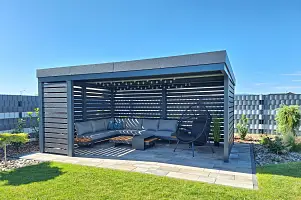 OIKA® Pergola s lamelovými stěnami