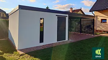 Zahradní domek OIKA® s prostorným přístřeškem