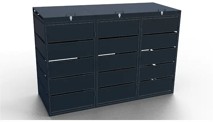 OIKA® Box na popelnice 120l - 3 box