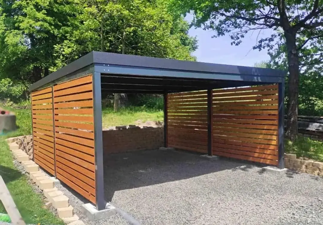 Montovaný přístřešek pro&nbsp;2 auta 5 x 5 m