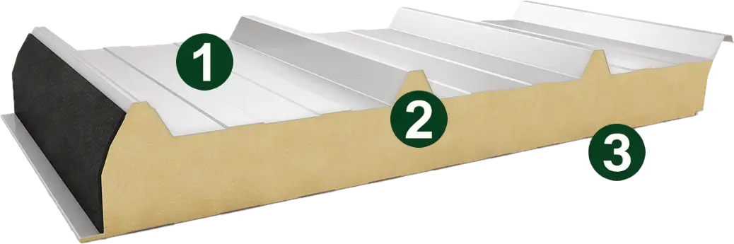 Sendvičový střešní panel s integrovanou izolací