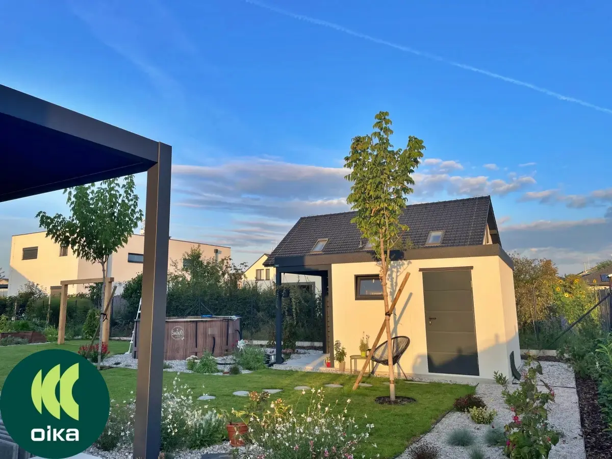 Zahradní domek s&nbsp;přístřeškem 5 x 2,56 m