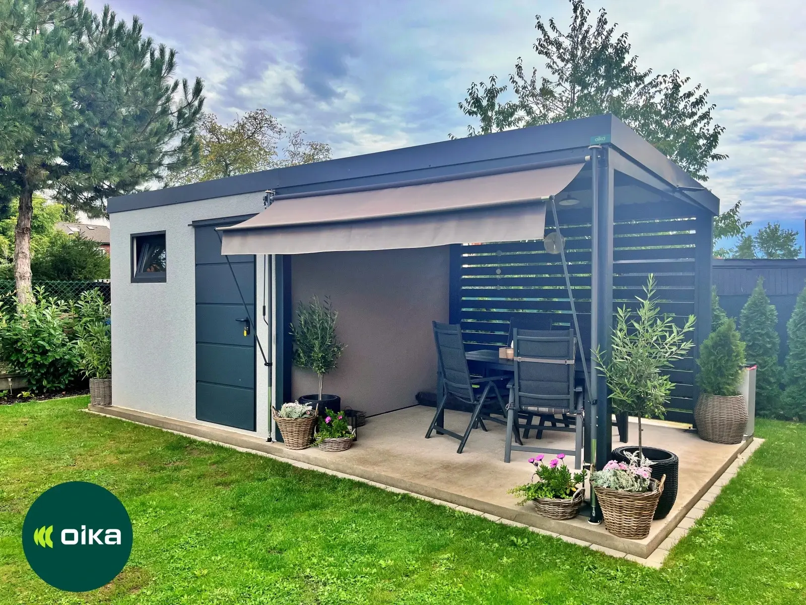 Zahradní domek s&nbsp;přístřeškem 5,9 x 2,98 m